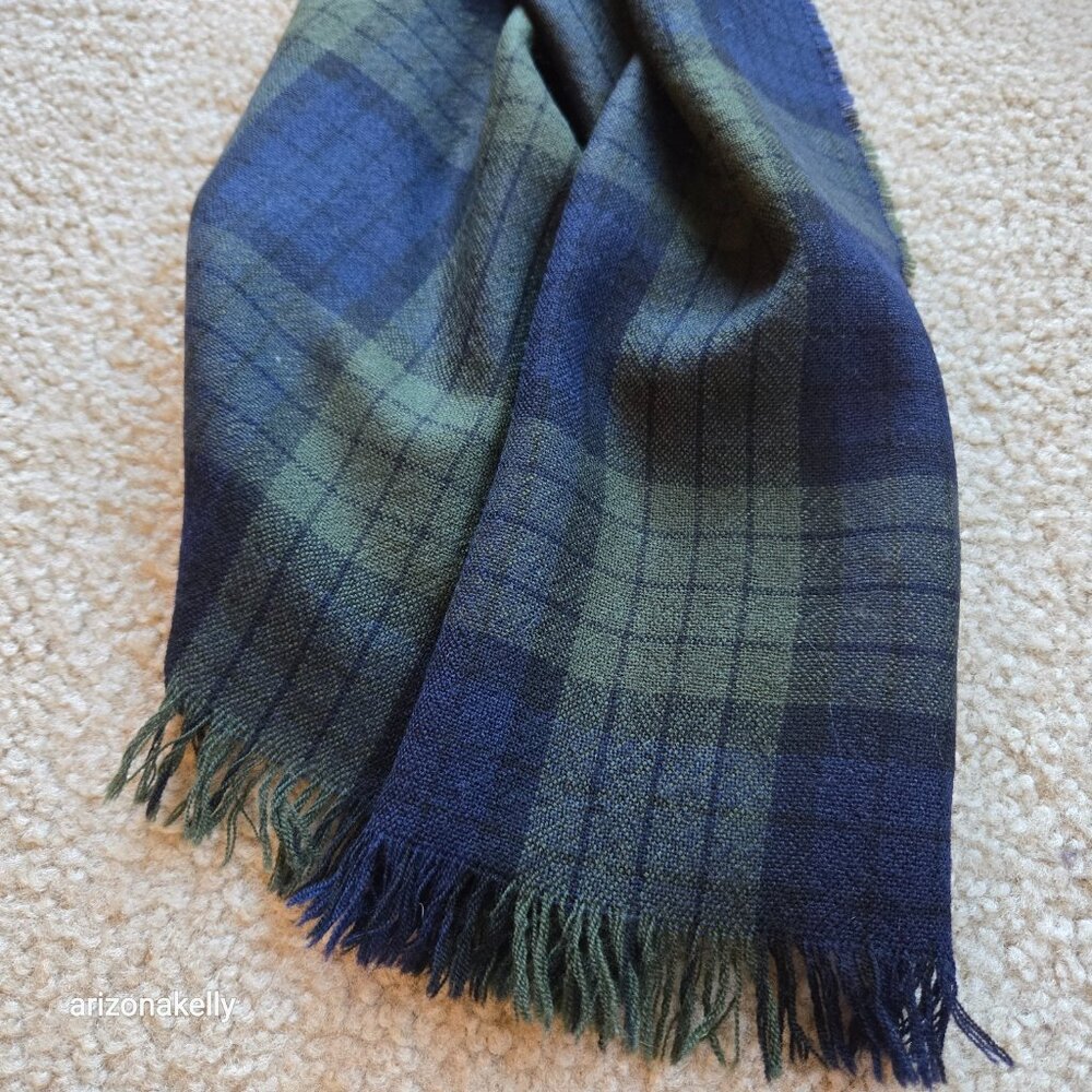Drake's Merino Wool Blackwatch Plaid Woven Scarf - Picture 11 of 12